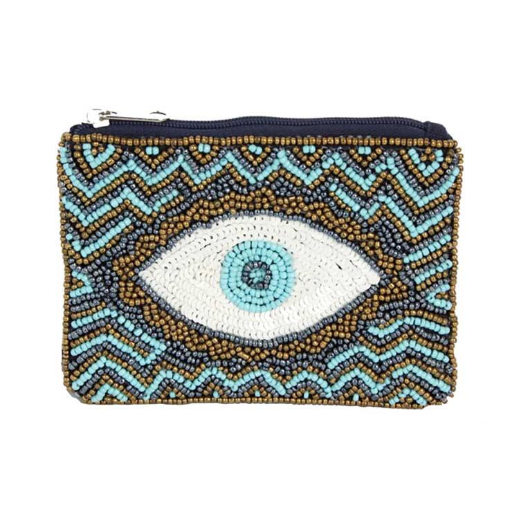 Multi Beautiful Evil Eye Seed Beaded Mini Pouch Bag, is a beautiful accessory that is going to be your absolute favorite new purchase! These beautiful evil eye seed beaded mini pouch bags can be given as a sweet gift to your family and friends on birthdays, Mother’s Day, Valentine's Day, parties, or any meaningful occasion.