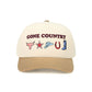 Multi C.C GONE COUNTRY Western Symbols Trucker Cap features bold western-inspired symbols that give it a rugged, country-style appeal. Designed in a classic trucker silhouette, it offers breathable comfort and an adjustable fit for all-day wear.