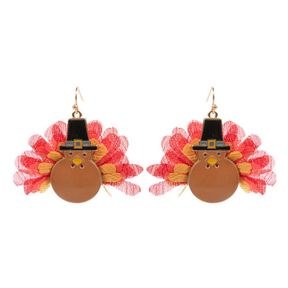 Multi-Add a touch of holiday cheer to your outfit with our Enamel Thanksgiving Turkey Dangle Earrings. Made with enamel and crafted into charming turkey designs, these earrings are the perfect accessory for any Thanksgiving celebration. Expertly designed and constructed for a festive and stylish look.