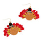 Multi-Add a touch of holiday cheer to your outfit with our Enamel Thanksgiving Turkey Dangle Earrings. Made with enamel and crafted into charming turkey designs, these earrings are the perfect accessory for any Thanksgiving celebration. Expertly designed and constructed for a festive and stylish look.