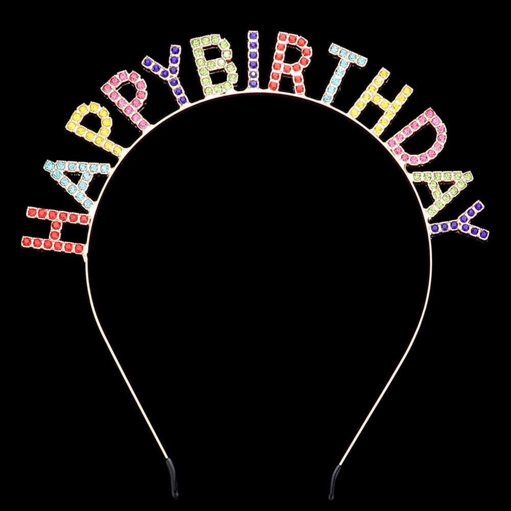 Multi Stone Embellished Happy Birthday Message Headband, are unique & beautifully designed to make you look awesome with these beautiful happy birthday message headbands on your birthday. It's lightweight & easy to wear.