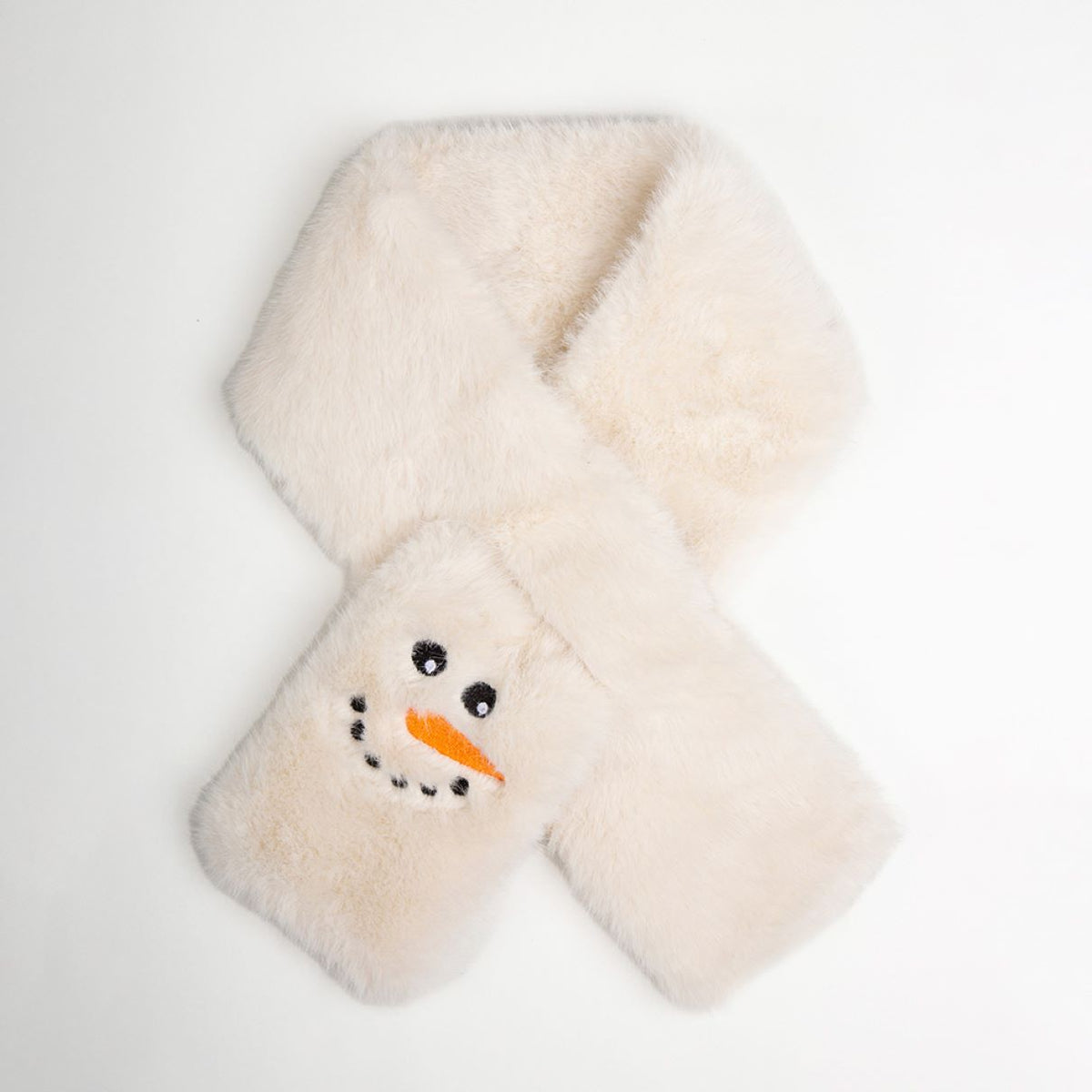 Add cozy charm to your winter look with this snowman scarf featuring a cheerful embroidered face. Perfect for holiday outfits, seasonal gatherings, and gifting, this soft accessory keeps you warm while spreading festive cheer.