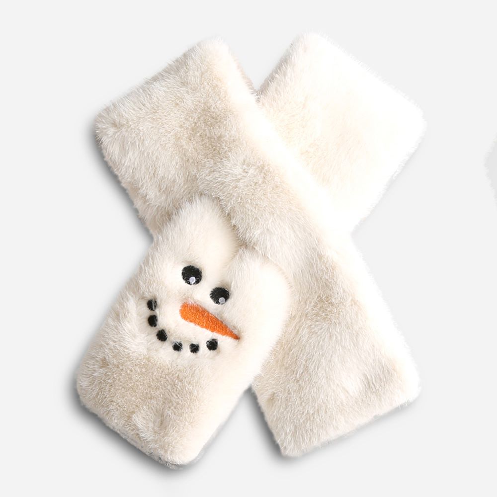 Add cozy charm to your winter look with this snowman scarf featuring a cheerful embroidered face. Perfect for holiday outfits, seasonal gatherings, and gifting, this soft accessory keeps you warm while spreading festive cheer.
