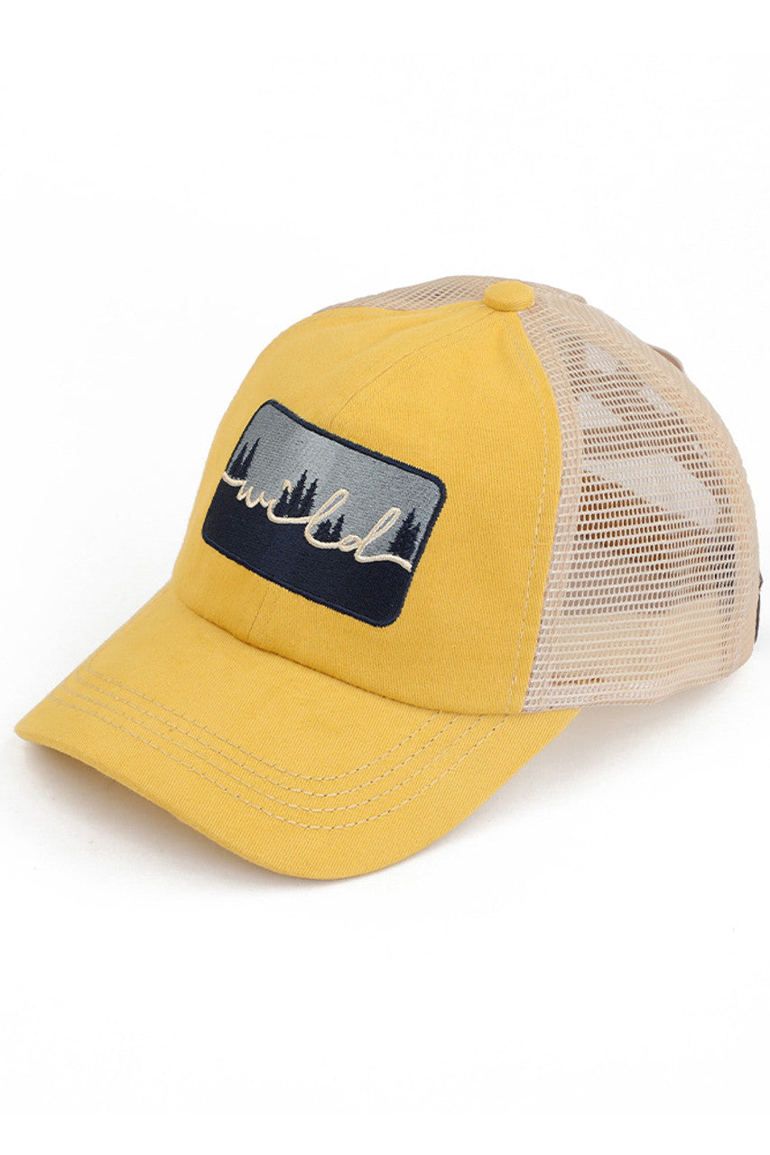C.C Wild Patch Criss-Cross Pony Cap - Mustard - Pony Cap