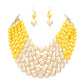 Chunky Multi Strand Pearl Bib Necklace