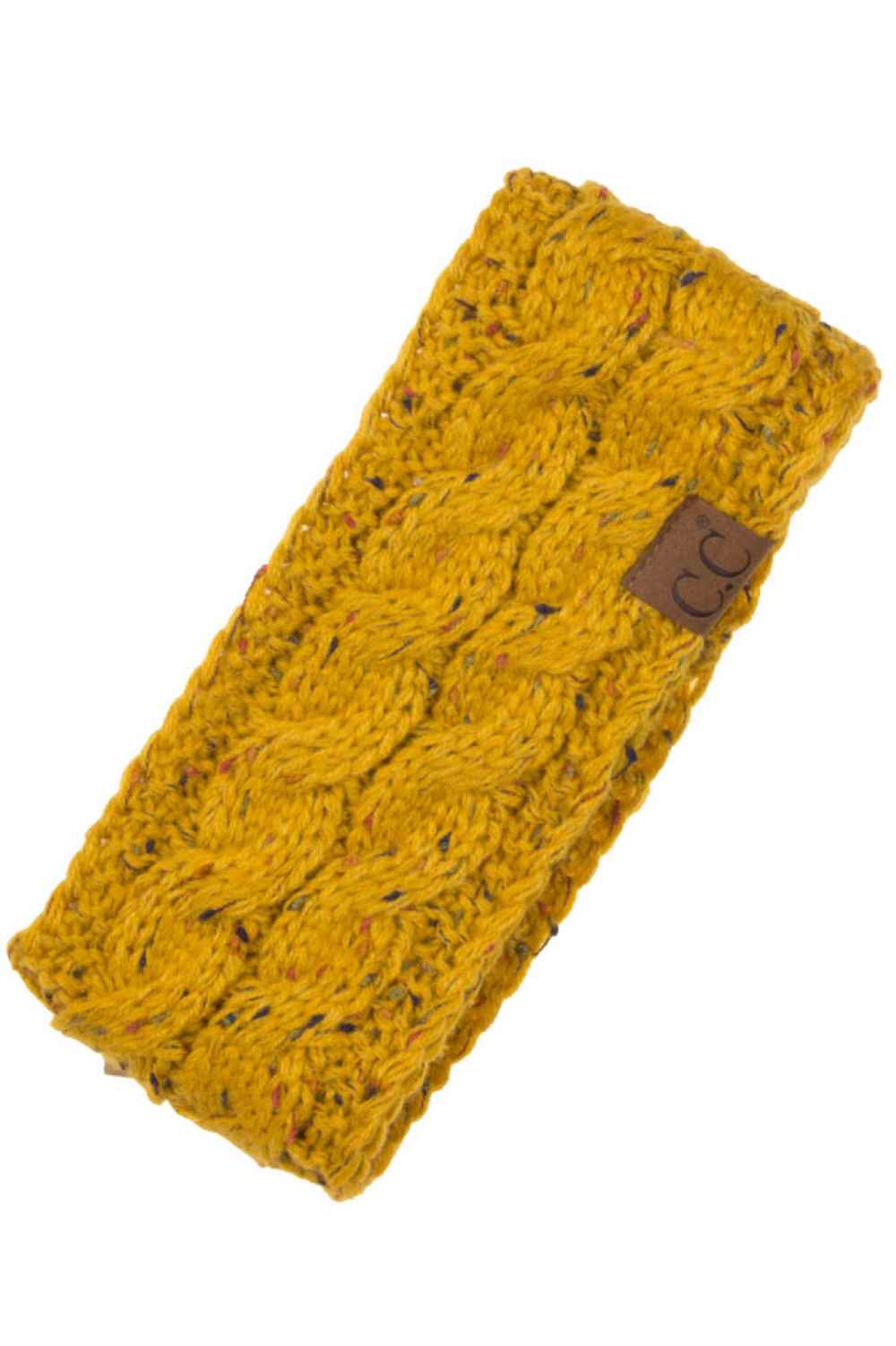 Mustard Cozy up with the C.C Chunky Knit Confetti Sherpa Lined Headband, the perfect blend of warmth and style. Crafted from 100% acrylic, this headband features a chunky knit exterior with a soft sherpa lining for maximum comfort against your skin. The playful confetti pattern adds a fun pop of color to any winter outfit. One size fits most, making it an easy grab-and-go accessory for chilly days. Whether you're heading out for a quick errand or settling in for the season, this headband keeps you warm with