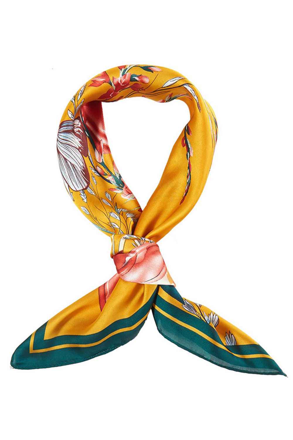 Mustard Brighten your summer style with this charming Floral Garden Print Bandana. Crafted from lightweight 100% polyester, this versatile 27.5" x 27.5" square scarf is perfect for warm weather wear. Tie it around your neck, wear it as a headwrap, or style it as a chic accessory the possibilities are endless. The vibrant floral design brings a fresh, garden-inspired touch to any outfit. Ideal for travel, outdoor adventures, or everyday elegance.