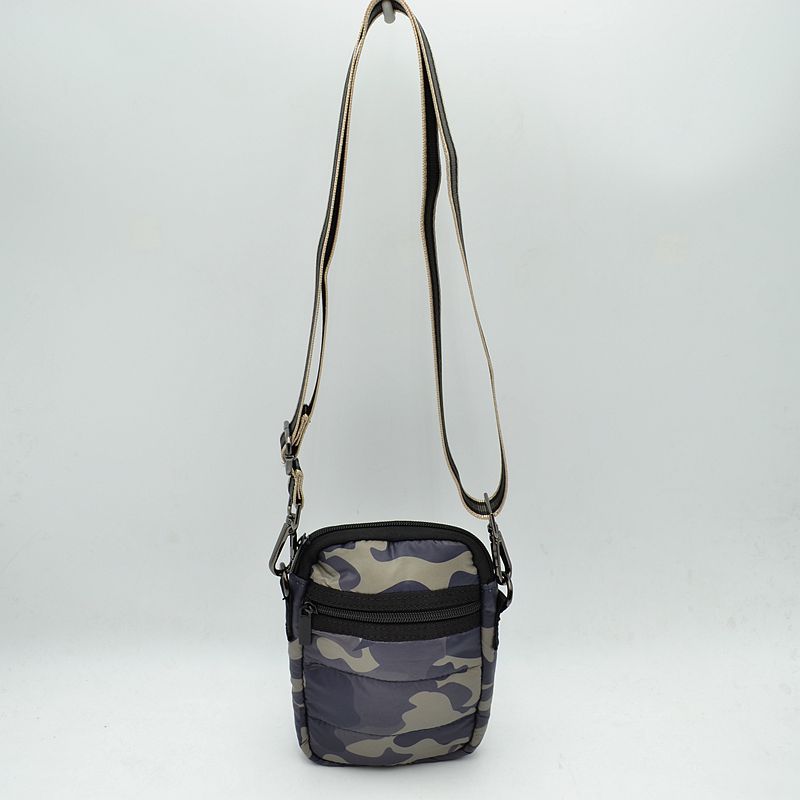 Camouflage Puffer Crossbody Bag Mini Utility Shoulder Bag with Adjustable Strap - Camo - Crossbody Bags