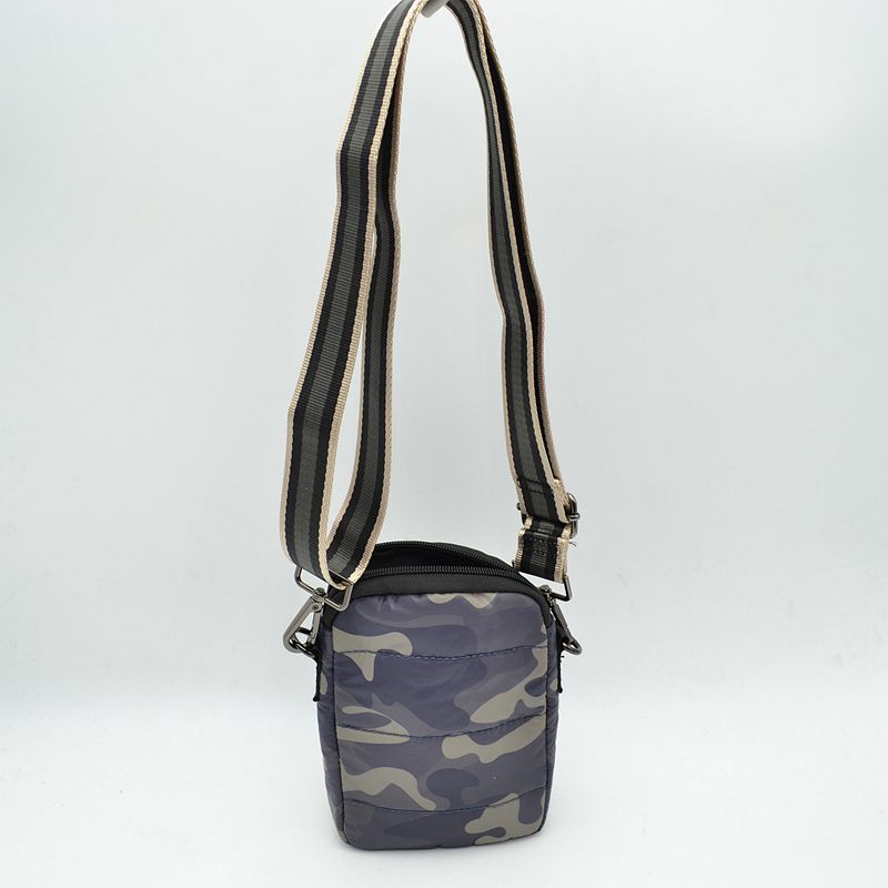 Camouflage Puffer Crossbody Bag Mini Utility Shoulder Bag with Adjustable Strap - Camo - Crossbody Bags