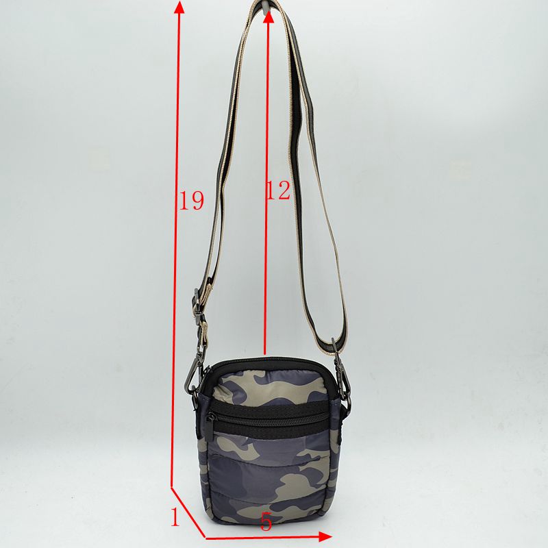 Camouflage Puffer Crossbody Bag Mini Utility Shoulder Bag with Adjustable Strap - Camo - Crossbody Bags