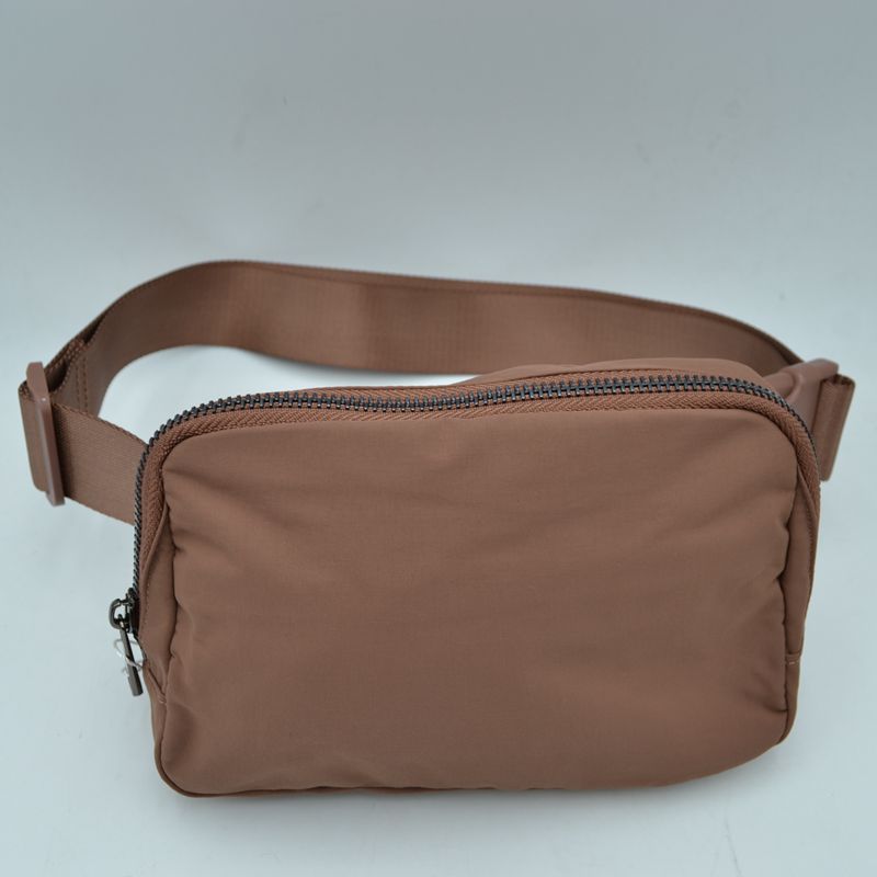 Minimalist Adjustable Strap Belt Bag and Everyday Crossbody Pouch - Brown - Belt Bag With Chain