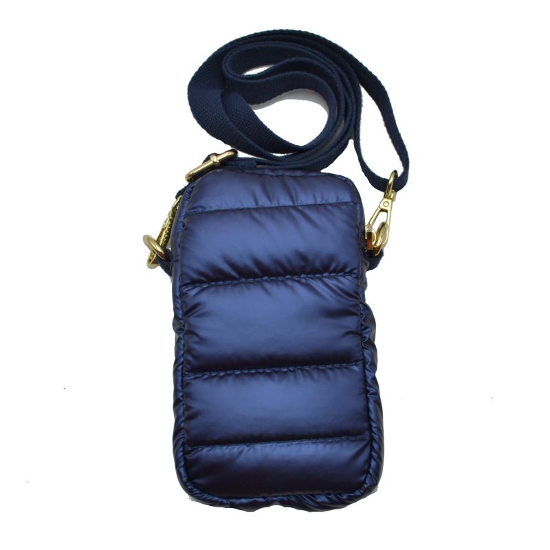 Compact Puffer Crossbody Bag Mini Vertical Shoulder Bag with Adjustable Strap - Crossbody Bags