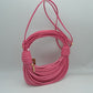 Sculptural Multi-Cord Crescent Bag with Wrapped Knot Details - Fuchsia - Hobo Bags