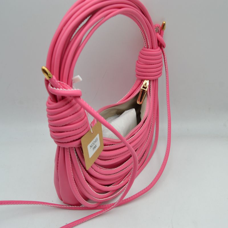 Sculptural Multi-Cord Crescent Bag with Wrapped Knot Details - Hobo Bags