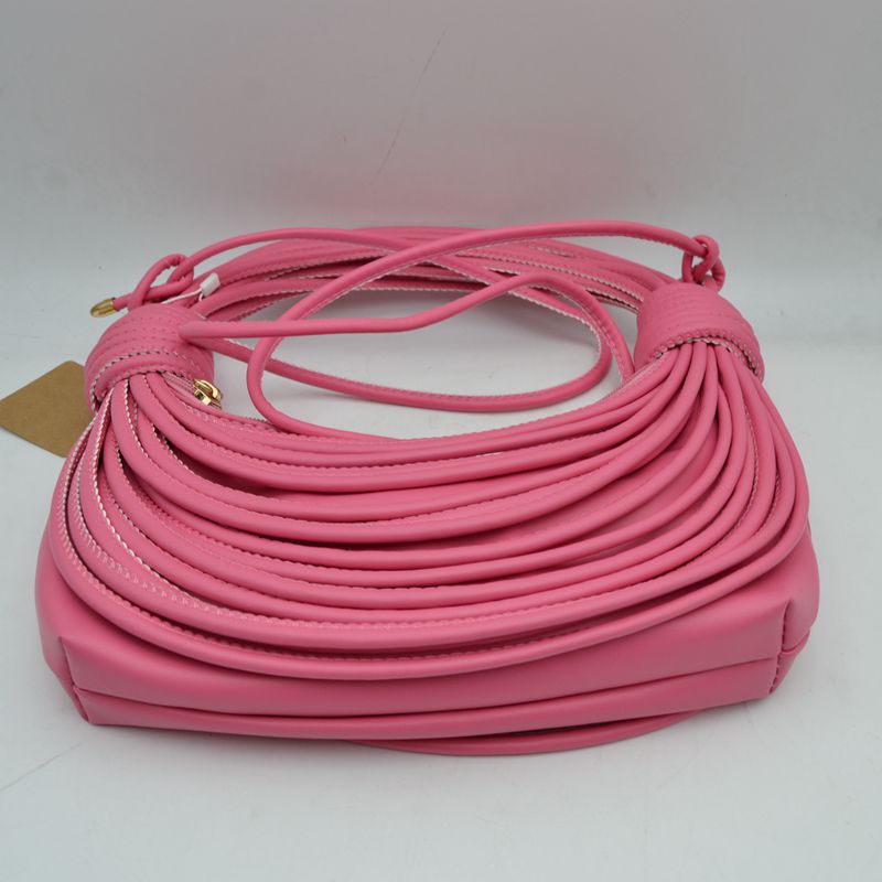 Sculptural Multi-Cord Crescent Bag with Wrapped Knot Details - Hobo Bags