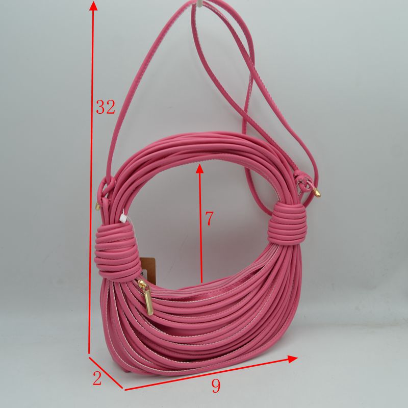 Sculptural Multi-Cord Crescent Bag with Wrapped Knot Details - Hobo Bags