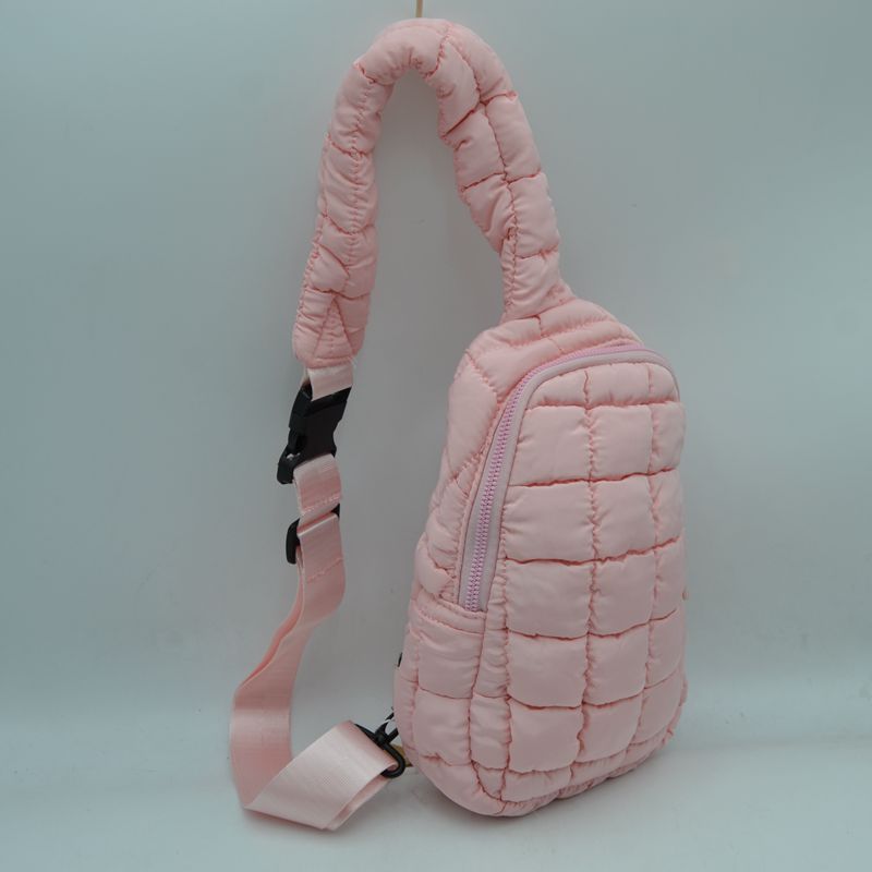 Modern Quilted Puffer Sling Backpack - Blush - Backpacks