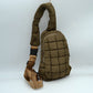 Modern Quilted Puffer Sling Backpack - Brown - Backpacks
