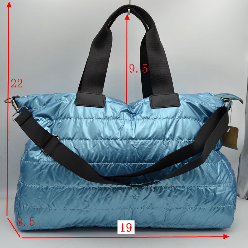 Horizontal Puffer Quilted Weekender Travel Duffel Bag with Shoulder Strap - Duffel Bag