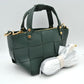 Wide Woven Basket Square Top-Handle Mini Tote Bag with Crossbody Strap - Shoulder Bag