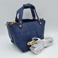 Wide Woven Basket Square Top-Handle Mini Tote Bag with Crossbody Strap - Shoulder Bag