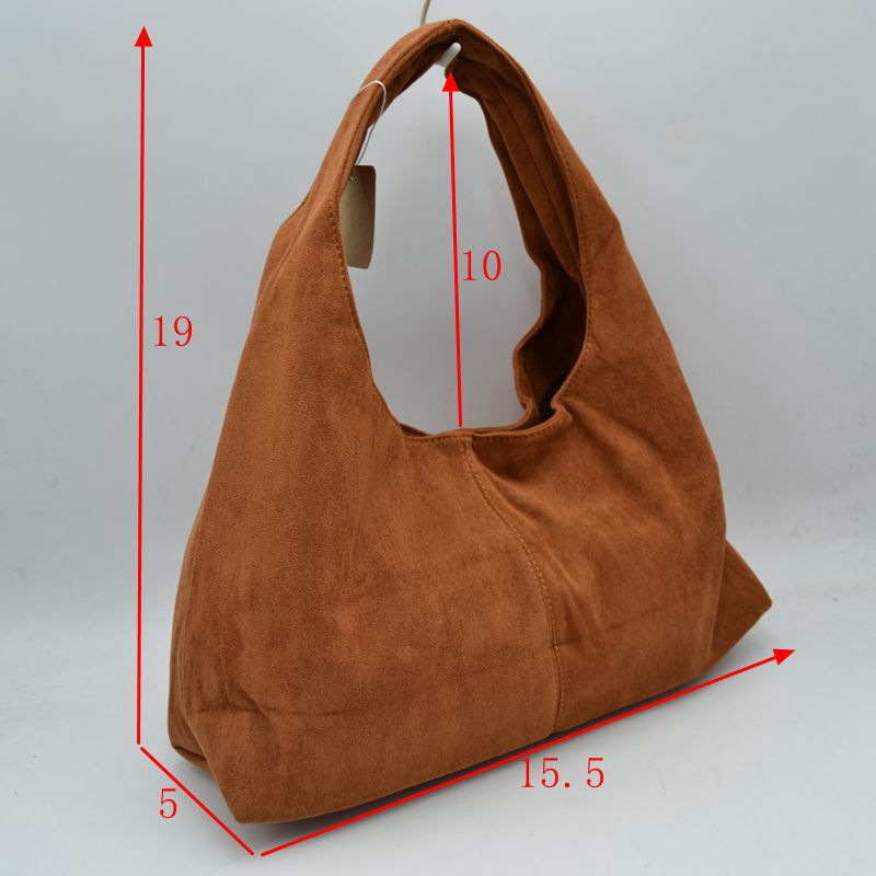 Minimalist Slouchy Hobo Shoulder Bag with Wide Strap - Black - Shoulder Bag