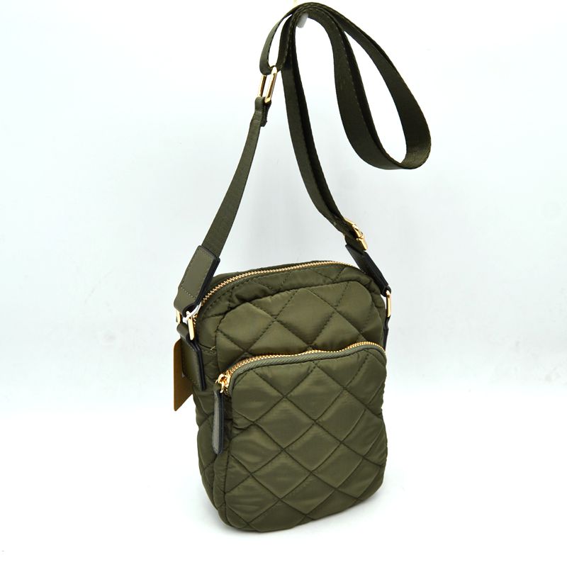 Structured Trapeze Handbag with Bamboo Ring Top Handles - Olive - Hand Bag
