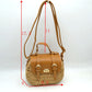 Woven Straw Satchel Bag with Faux Leather Flap and Double Buckle Accent - Satchel Bag