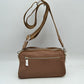 Multi-Zipper Nylon Crossbody Bag with Wide Textured Strap - Crossbody Bags