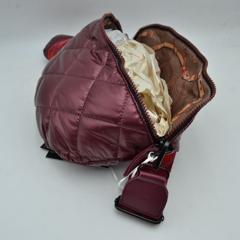 Chevron Strap Puffer Sling Bag | Crossbody Bag with Coin Pouch - Crossbody Bags