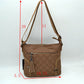 Quilted Nylon Crossbody Bag with Buckle Accents and Tassel Charm - Crossbody Bags