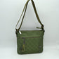 Quilted Nylon Crossbody Bag with Buckle Accents and Tassel Charm - Olive - Crossbody Bags