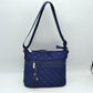 Quilted Crossbody Bag with Adjustable Shoulder Strap - Navy-blue - Crossbody Bag