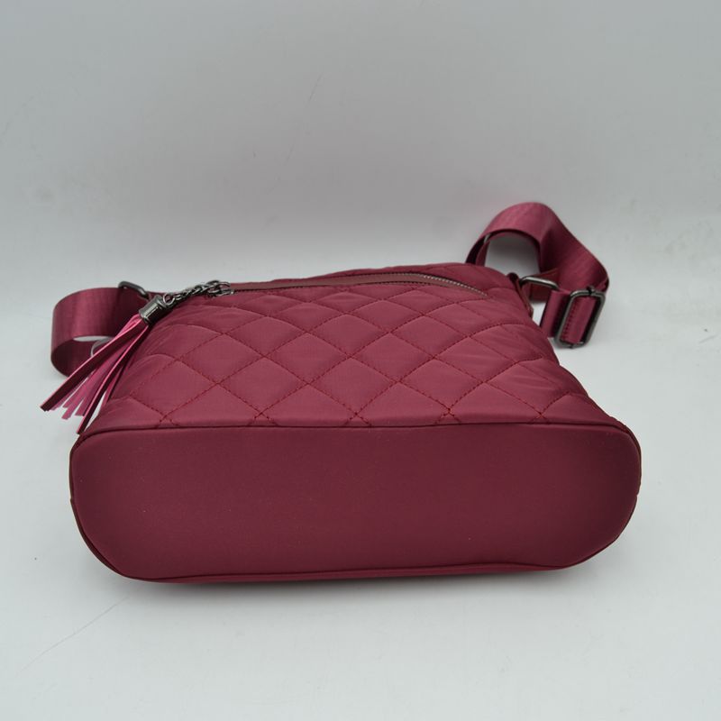 Quilted Crossbody Bag with Adjustable Shoulder Strap - Crossbody Bag