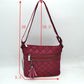 Quilted Crossbody Bag with Adjustable Shoulder Strap - Crossbody Bag