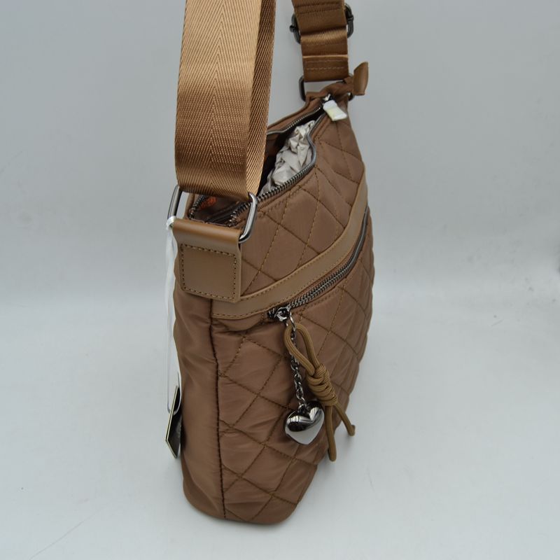 Quilted Crossbody Bag with Adjustable Strap - Crossbody Bag