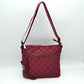 Quilted Crossbody Bag with Adjustable Strap - Wine - Crossbody Bag