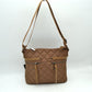 Classic Quilted Nylon Crossbody Bag with Multi-Zipper Pockets - Brown - Crossbody Bags