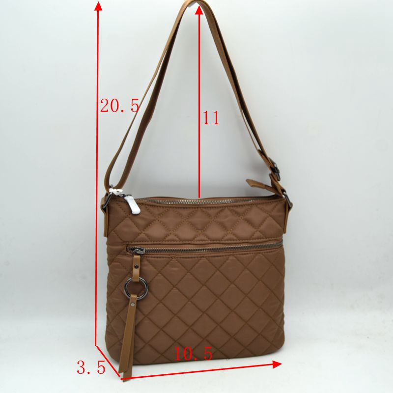 Quilted Crossbody Bag with Adjustable Shoulder Strap - Crossbody Bags