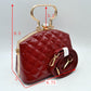 Quilted Top-Handle Handbag with Detachable Shoulder Strap - Hand Bag