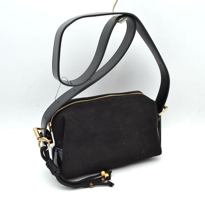 Minimalist Matte Crossbody Bag with Beaded Tassel Cord Accent - Black - Crossbody Bags