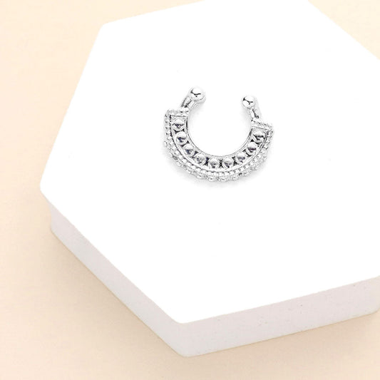 Madeline Love Rhodium 1PC - Boho Metal Nose Cuff - Body Jewelry