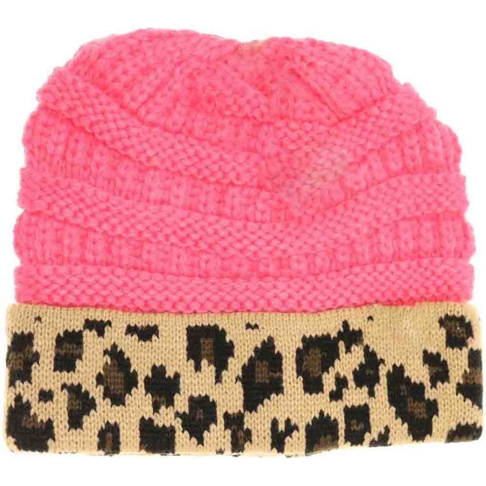 Natural Kids Matching Cuff Leopard Print CC Beanie combines playful style with cozy warmth. Crafted from a soft knit fabric, this piece features a trendy leopard print pattern and a folded cuff accented by the classic CC logo. Ideal for chilly days, it keeps little heads comfortable while adding a fashionable touch to any outfit. Perfect for matching with adult styles, this beanie offers both practicality and a chic edge for young fashion enthusiasts. 