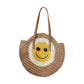 Natural Smile Pointed Color Block Straw Round Shoulder Bag is versatile enough for wearing through the week, simple and leisurely, elegant and fashionable, suitable for women of all ages, and ultra-lightweight to carry around all day. Perfect for traveling, beach, dating, and other daily outdoor activities. Birthday Gift