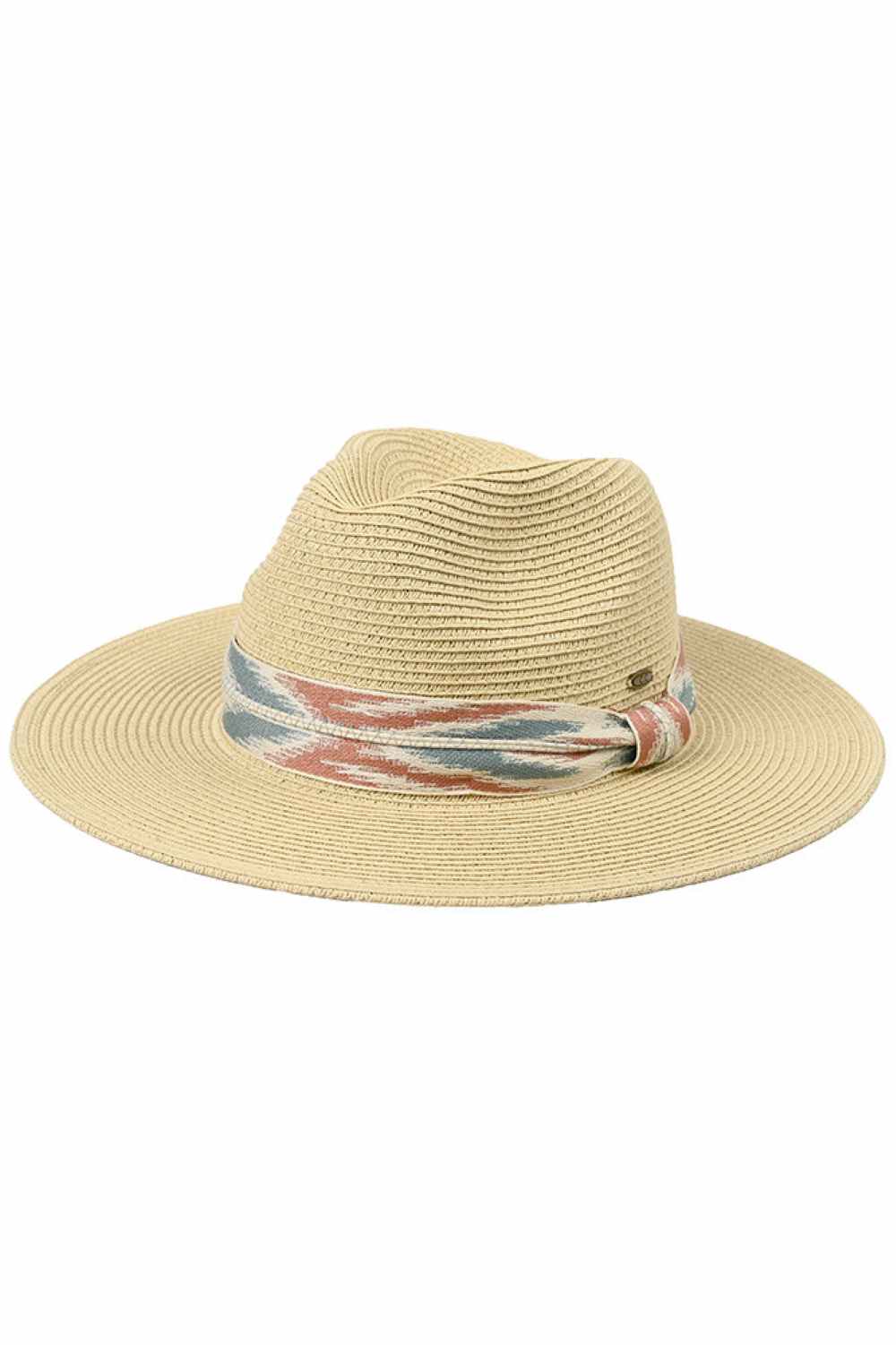 Natural Stay shaded in style with this classic Panama sun hat featuring a striking Aztec pattern band. Crafted from a breathable blend of 80% paper and 20% polyester, it offers lightweight comfort perfect for warm weather adventures. With a generous 3" brim to shield your face and a 4" crown for a flattering fit, this one-size hat delivers both sun protection and timeless appeal. The circumference measures 22.6" for a secure, comfortable wear. Whether you're heading to the beach, garden, or outdoor event, t