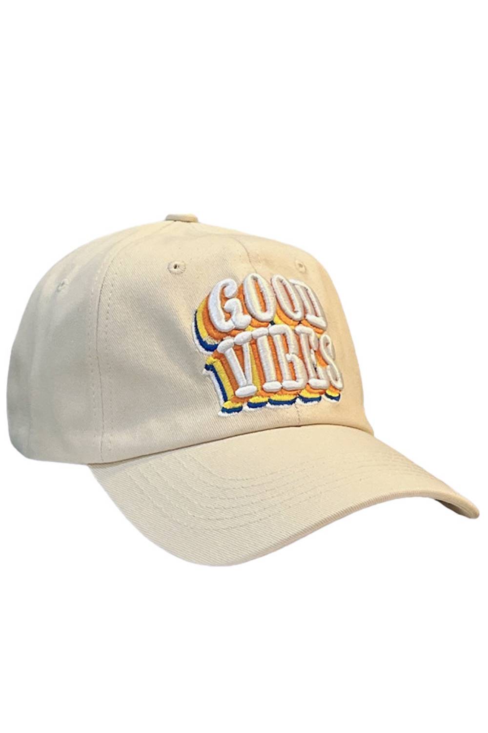 Natural Spread positive energy wherever you go with this GOOD VIBES Baseball Cap, designed to add a cheerful, laid-back touch to your outfit. Featuring a classic curved brim and comfortable fit, it’s perfect for everyday wear and effortless style.
