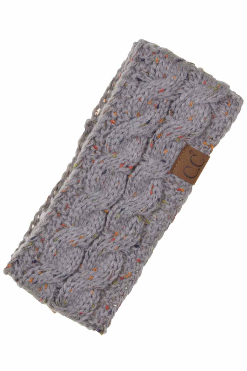 Natural Grey Cozy up with the C.C Chunky Knit Confetti Sherpa Lined Headband, the perfect blend of warmth and style. Crafted from 100% acrylic, this headband features a chunky knit exterior with a soft sherpa lining for maximum comfort against your skin. The playful confetti pattern adds a fun pop of color to any winter outfit. One size fits most, making it an easy grab-and-go accessory for chilly days. Whether you're heading out for a quick errand or settling in for the season, this headband keeps you warm