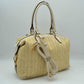 Woven Straw Boston Bag with Top Handles