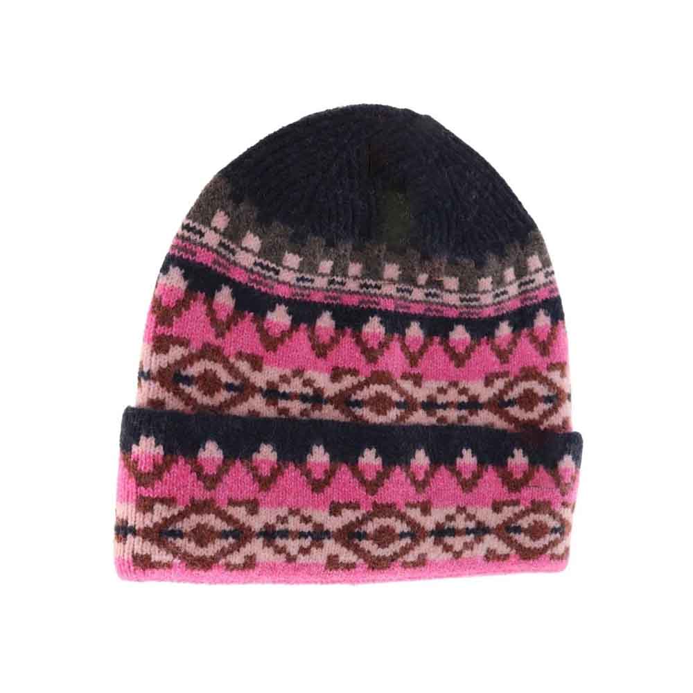 Navy Aztec Pattern Cuff C.C Beanie combines timeless design with practical warmth. Featuring a distinctive Aztec-inspired pattern, this beanie offers a stylish edge while providing comfortable insulation for cooler days. Its cuffed design ensures a secure fit, making it an ideal accessory for outdoor activities and urban wear alike. Crafted for durability and comfort, it balances fashion and function effortlessly. 