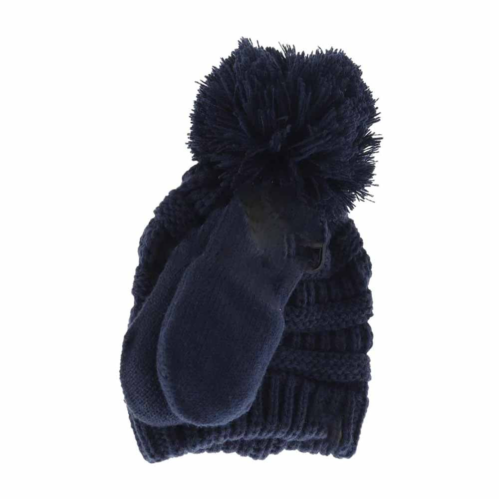 Navy BABY Solid Knit Pom C.C Beanie with Mitten Set offers gentle warmth and protection for your little one during colder months. Made from soft, durable knit material, the beanie is designed with a classic pom-pom for added style, while the coordinating mittens shield delicate hands from the chill. This set ensures a comfortable fit and reliable coverage, making it an essential accessory for baby’s winter wardrobe. 
